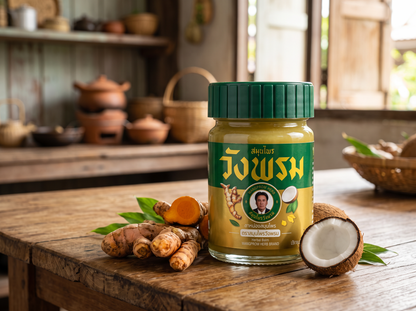 Wangprom Herb Hot Gold Formula Balm avec du curcuma et de la noix de coco